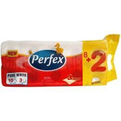 Toaletní papír PERFEX Plus, 3-vrstvý bílý, 10 rolí