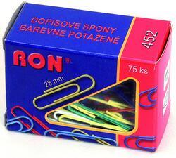 Spony dopisní barevné RON, 28mm 75ks